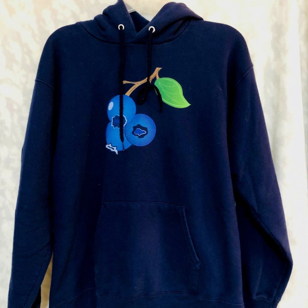 Women's Navy Blueberry Hoodie, Size Small